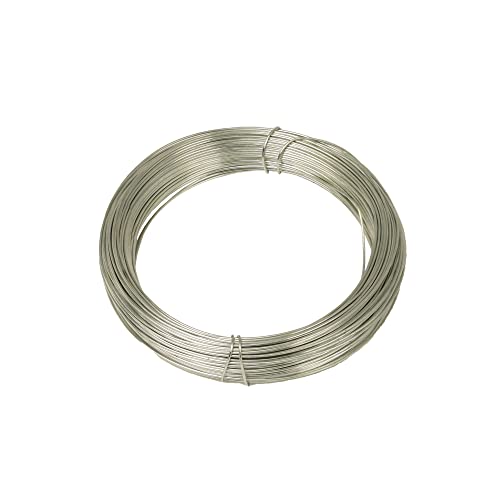 22 Gauge Craft and Garden Wire Coil, Sturdy and Easy to Cut, Bendable Galvanised Wire Ideal for Plants, DIY, Arts & Crafts, Sculpting and Climbing plants, Winding Wire (⌀:1mm x 36.5m x Aluminium Wire)
