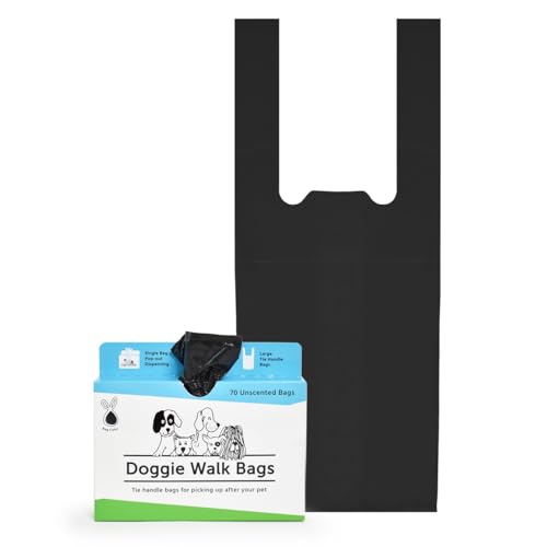 Doggie Walk Bags Easy-Tie Handle Dog Poop Bag, Extra Large Strong Doggy Waste Bags, Unscented Easy Dispensing and Leak Proof Poo Bags