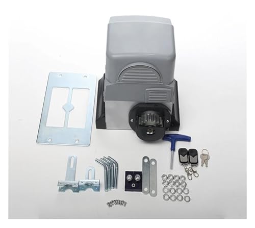 Operador de Motor de puerta corredera automática, 2000kg, 230V, con estante de acero de 6m, 2 mandos a distancia, 1 fotocélula, 1 estroboscópico y 1 botón