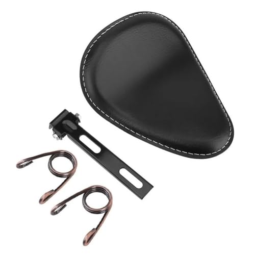 Selle solo moto en cuir noir de haute qualité pour Chopper et Bobber personnalisés