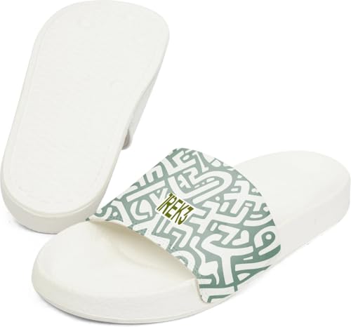 Image of Slide Flip Flops Slippers for Men & Women, Casual Slip-On, Lightweight Comfortable Open Toe Slippers for Daily, Anti-Slip Sole Bathroom Slippers,