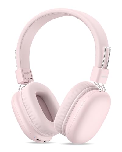awatrue Kids Wireless Headphones with Mic, Bluetooth 5.4, Pink
