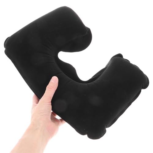 Set 2 Almohadas inflables de algodón negro para viaje miniatura 4