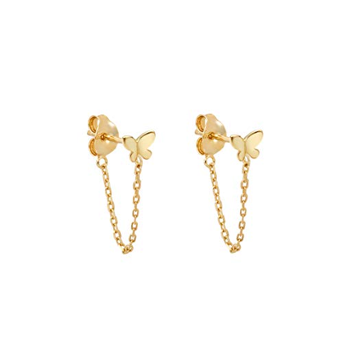 S.Leaf Chain Earrings Tassel Chain Drop Dangle Earrings for Women Sterling Silver Earrings for Women Hypoallergenic Earrings for Women Butterfly Earrings for Gilrs Cat Pearl Earrings for Women Cute Earrings