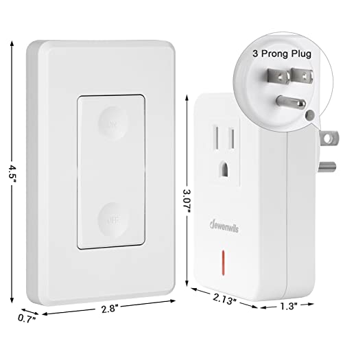 Dewenwils Wireless Remote Wall Switch And Outlet, Plug In Remote Control Outlet Light Switch, No Wiring, Expandable, 100Ft Rf Range, Etl Listed (2 Switches And 1 Receiver) #TOP7
