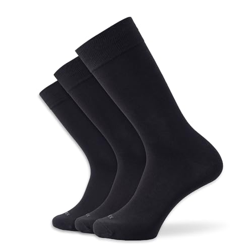 xxl Classic Dress Socks for Men (3-Pack) – Size 15–18 – Soft, Breathable Cotton Crew Socks for Big & Tall Feet