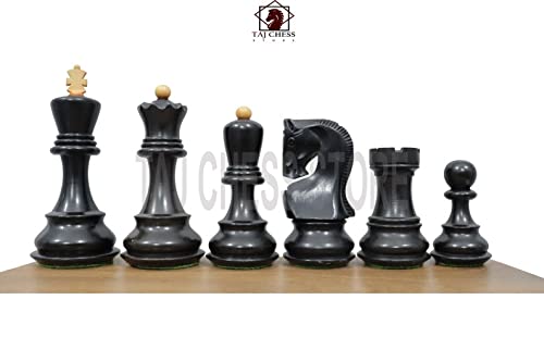 Jeu d'échecs russes Zagreb en buis et ébène | Modèle luxe Moscow King 9,7 cm - 4