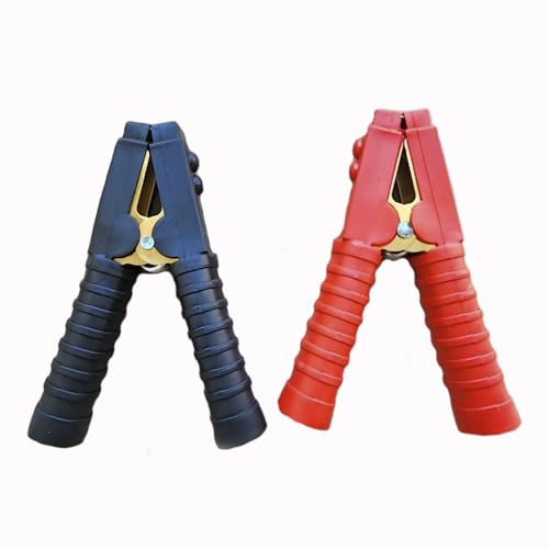 Heavy Duty Battery Charger Booster Jumper Clamps (1500 AMP, 1 Pair, Black & Red, Copper)