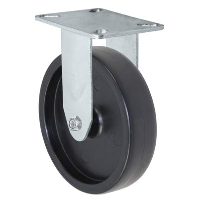 CasterHQ - 5" Stainless Rigid Caster - Light Duty Polyolefin (Plastic) Wheel - 300 lbs Capacity
