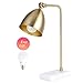 CO-Z Gold Desk Lamp with LED Bulb Adjustable, Antique Brass Metal Table Lamp Marble Base, Mid Century Modern Reading Lamp Office, 18’’ Industrial Work Lamp for Reading Bedroom Living Room Office.