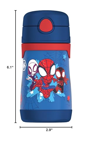 Image of THERMOS Vacuum Insulated Stainless Steel 10oz Straw Bottle, Spidey and His Amazing