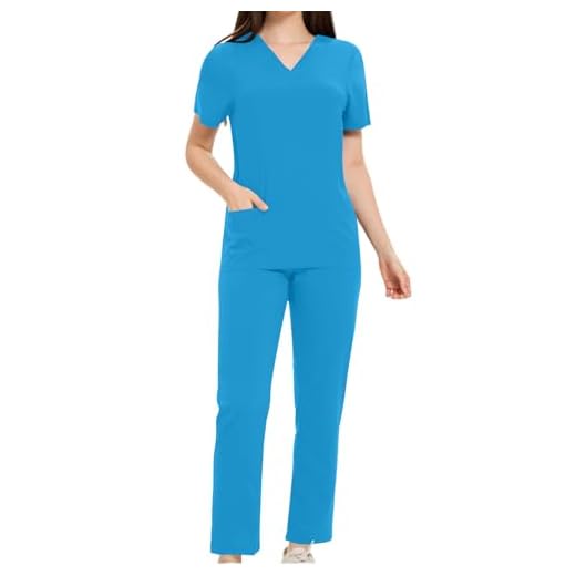 Blouse Medicale Femme Soldes D'Été Col en V Manche Courte Uniforme De Travail Blouse Femmes De Ménage Tenue Infirmiere Professionnelle Esthéticienne Vêtements de Travail et Uniformes Pas Cher