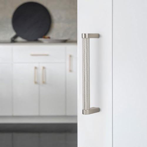 BUKOBYHE 10 Pack 5 Inch Brushed Satin Nickel Kitchen Cabinet Handles Knurled Cabinet Pulls Drawer Pulls Kitchen Hardware by BUKOBYHE - Used condition - Image 3