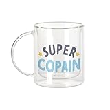 IMPRIMÉ EN FRANCE : Une fabrication soignée. Ce mug en verre est personnalisé dans notre atelier en France. Le motif Super Copain Meilleur Ami Enfant est appliqué par sublimation, jouant avec la transparence du verre pour un rendu moderne et élégant.