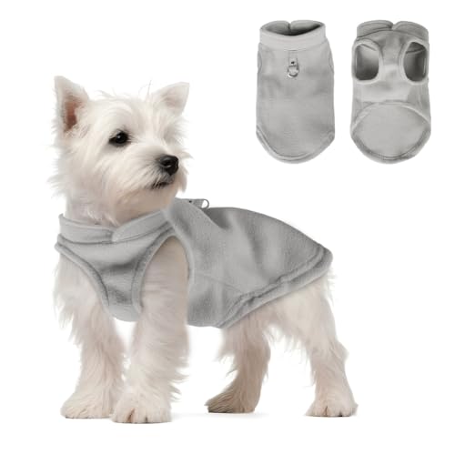 FEimaX Dog Winter Coat Pet Warm Padded Jacket for Cold Weather Pet Soft Fleece Vest Clothes with Leash Ring Outdoor Apparel for Small Medium Dogs Cats