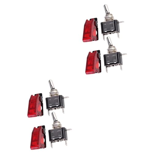 Interrupteur à bascule LED ASW rouge pour feux anti-brouillard étanche, lot de 4 pièces