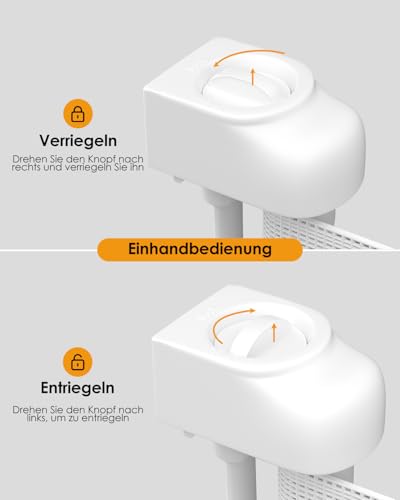 derimkcoa 2 Pack Treppenschutzgitter Ausziehbar für Babys, 0-140 cm Baby Absperrgitter Türschutzgitter Treppenschutzrollo,Tierschutzgitter Geeignet für Treppen/Türen/Innen & Außen (Weiß)