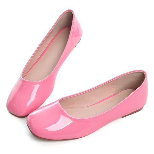 Image of Dear Time Women's Casual Foldable Ballet Flats Square Toe Ballerina Flats Shoes Comfortable