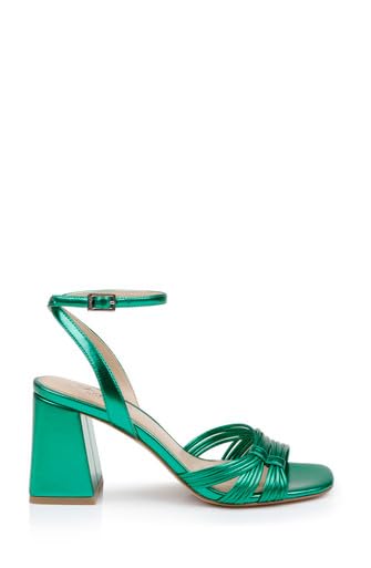 Jewel Badgley Mischka Michelle Metallic Strappy Block Heels3