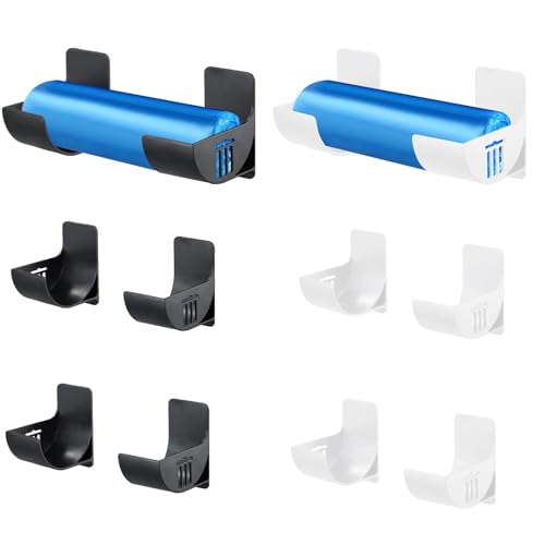 Tolenre Lot de 8 Distributeur de Sacs Poubelle pour Armoire, Film Alimentaire Support Rangement Porte, Boîte Rangement Murale en Plastique, Rangement Porte Placard Cuisine Autocollante