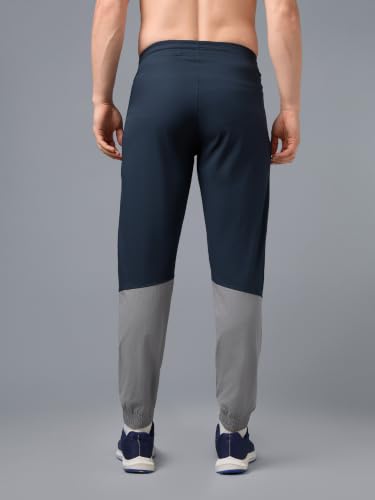 Image of TECHNOSPORT Mens Woven Regular Fit Activewear Joggers for Running, Gym, Sports and Regular Use Stretchable, Colorblock and Antimicrobial