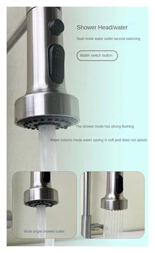 Grifo de pared de cocina con rotación 360 y pulverizador ergonómico 2