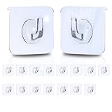 UNILECON Haken Selbstklebende Klebehaken Extra Stark - 15 Stück transparente Klebehaken für Küche, Badezimmer und Schlafzimmer, Max 10KG Tragend