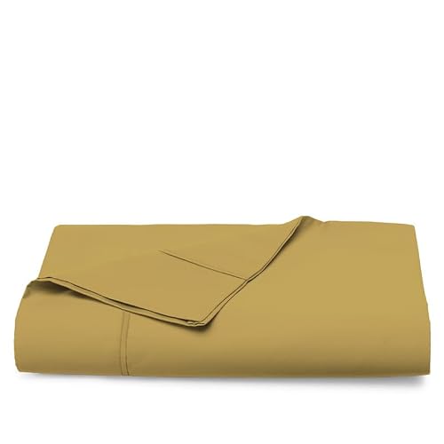 Pizuna 100% Cotton Full Flat Sheet 400 Thread Count Mustard Gold