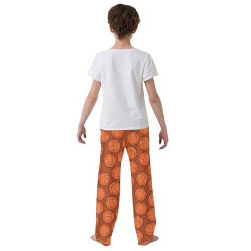 ZZXXB Basketball Print Boys Long Pants Soft Trousers Elastic Waist Kids Lounge Bottoms with Pockets S-XL3