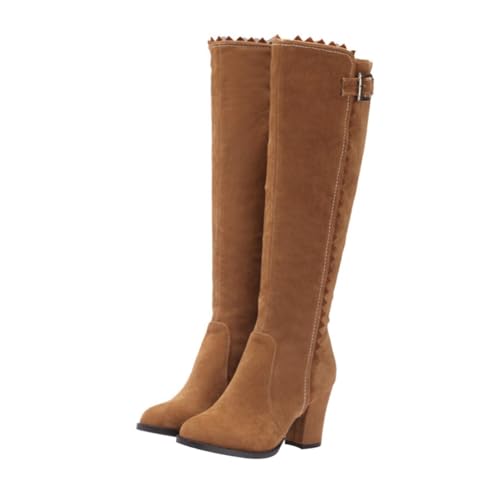 Uonlytech Botas de Tacón para Mujer Otoño Invierno Altas con Cremallera Lateral Diseño Elegante y Cómodo Material Resistente y Transpirable para Uso Diario y Regalo