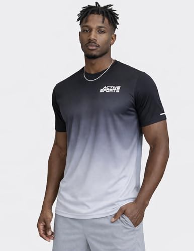 Image of 5 Pack Men's Active Quick Dry Crew Neck T Shirts | Athletic Running Gym Workout Short Sleeve Tee Tops Bulk