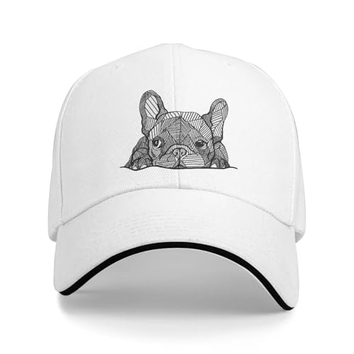 Casquette de baseball bouledogue français mixte réglable en coton pour l'été