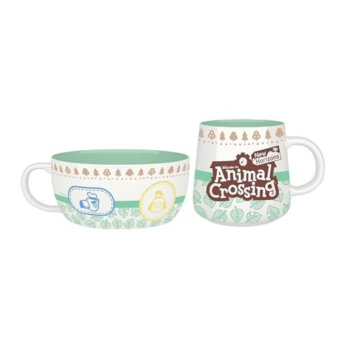 ABYSTYLE - ANIMAL CROSSING Set Petit Déjeuner Mug + Bol Characters