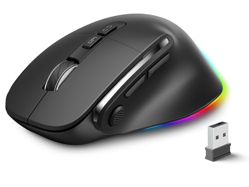 Ghajz Ergonomic Rechargeable Mouse with Jiggler...