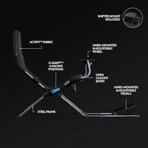 Logitech G923 Racing Wheel and Pedals, Sim Steering Wheel with TRUEFORCE Force Feedback & Pedals + Playseat Challenge X, Logitech G Edition - For Xbox X|S, Xbox One, PC, Mac - Black