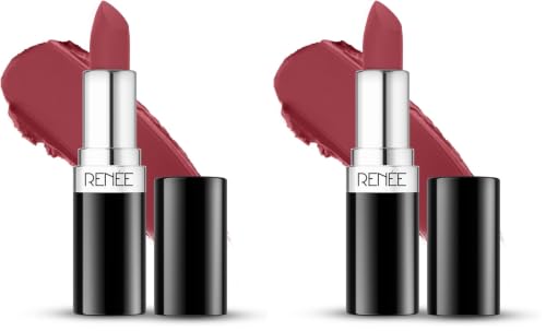 Image of RENEE Stunner Matte Lipstick - Brave Heart 4gm| Intense Color Pay Off, Full Coverage Long Lasting Weightless Velvety Formula with One Swipe Application| Enriched with Vitamin E & Hyaluronic Acid