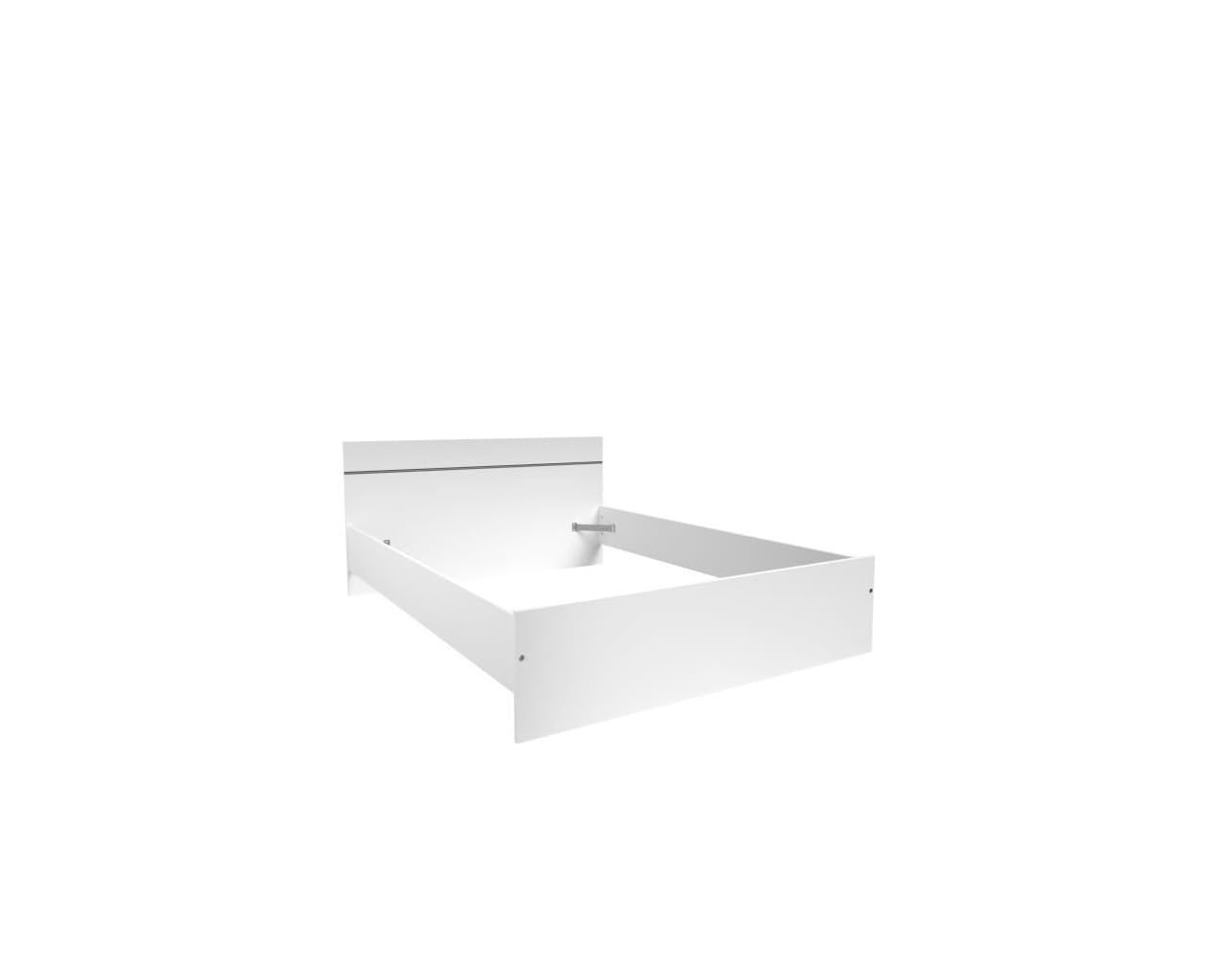 Chambre complete BOSTON : Lit adulte 140x190 + Commode + 1 Chevet - Décor blanc - Fabriqué en France