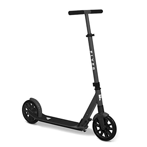 Flyer Kickstart Max, Radio Flyer Kick Scooter, Adjustable Handlebars & Foldable, Black Scooter 8+ Years, and up to 220 lbs