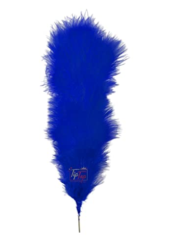 Image of Fluffy Natural Dyed Feather Kalgi Kalangi Stick for Craft (7-8 Inch) (Blue, Pack of 5 Pcs)