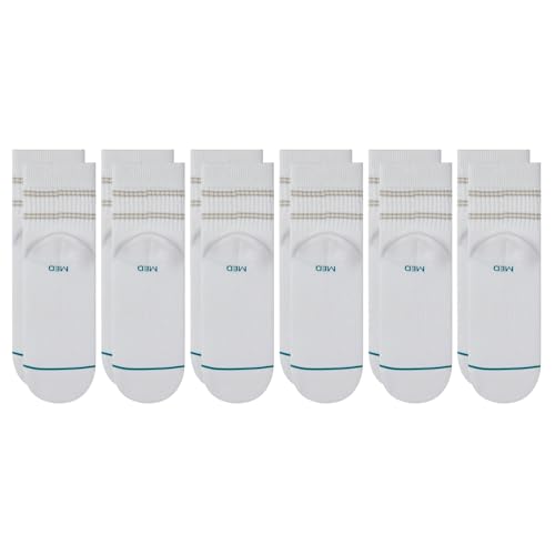 Stance Vital Quarter 12-Pack Socks Bundle for Men and Women, White + Black, Cotton Blend and Comfortable Everyday, Large3