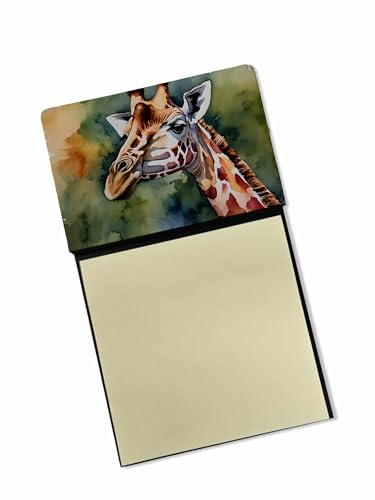 Caroline's Treasures Giraffe Sticky Note Holder Refillable Dispenser Self-Sticky Note Pads, Memo Pads Blank Desk Accessories
