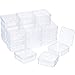 SATINIOR 24 Packs Small Clear Plastic Beads Storage Containers Box with Hinged Lid for Storage of Small Items, Crafts, Jewelry, Hardware(2.9 x 2.9 x 1 Inches)