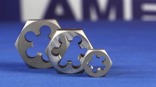 Drill America - DWTHXNPT-Set 6 Piece NPT Pipe Die Set, 1/8", 1/4", 3/8", 1/2", 3/4" and 1", Rethreading, Carbon Steel, Wooden Case