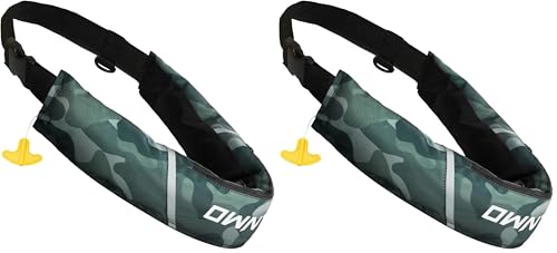 Image of Owntop Manual Inflatable Belt Pack, Adults Swim Jacket with Blowpipe & Whistle, 24g CO2 Cylinder Included, Low Profile for Kayaking, Fishing, Paddle Sports