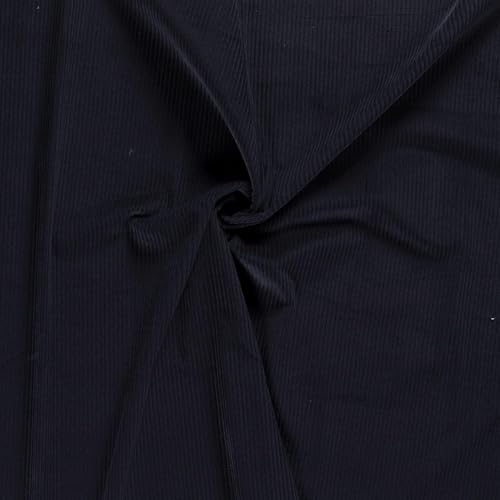 Tissu en velours côtelé bleu marine 1m pour coudre vos vestes et coussins d'hiver