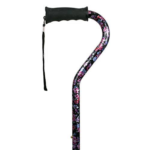 Carex Ergo Offset Cane with Soft Cushioned Handle - Adjustable Walking Cane