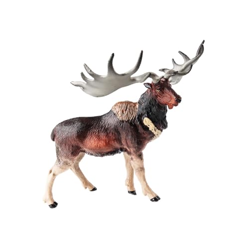 a aternee 偽の動物モデル像デスクトップ装飾誕生日ギフトパーティーおもちゃグッズリアルな飾り動物の置物, ヘラジカの模型