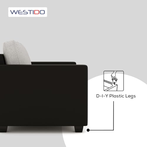 Image of WESTIDO Orlando Leatherette 3 + 1 + 1 Sofa Set (Black Grey, DIY(Do-It-Yourself)) | 1 Year Warranty
