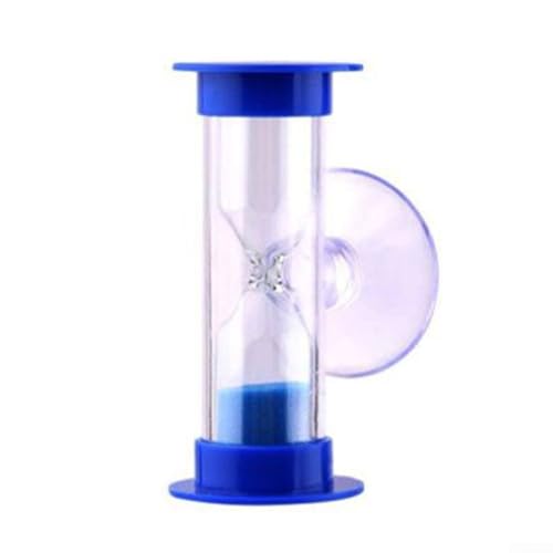 Bulevisiter Temporizador de ducha de ahorro de agua 2 minutos colorido reloj de arena con ventosa, no requiere batería, temporizador de cepillado de dientes para baño (azul)
