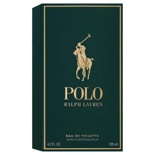 Ralph Lauren Polo Eau de Toilette - Men's Woody & Spicy Cologne - 125ml | With Pine, Patchouli, Leather, and Tobacco - Medium Intensity - Long Lasting Fragrance for Men
